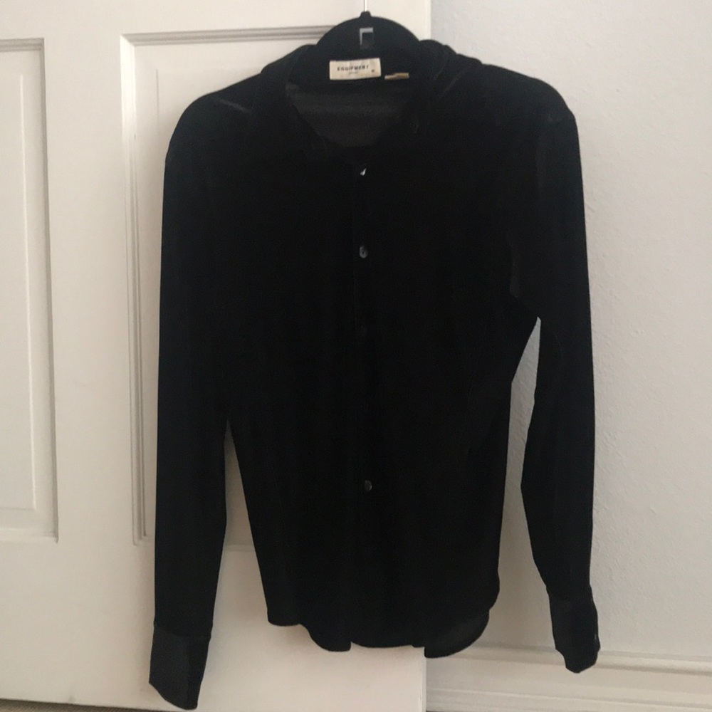 Equipment Black Button-Down Long-Sleeve Shirt